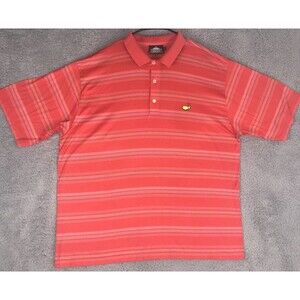 Clubhouse Collection Masters Golf Polo Shirt Mens XL Red Stripped Made in Italy